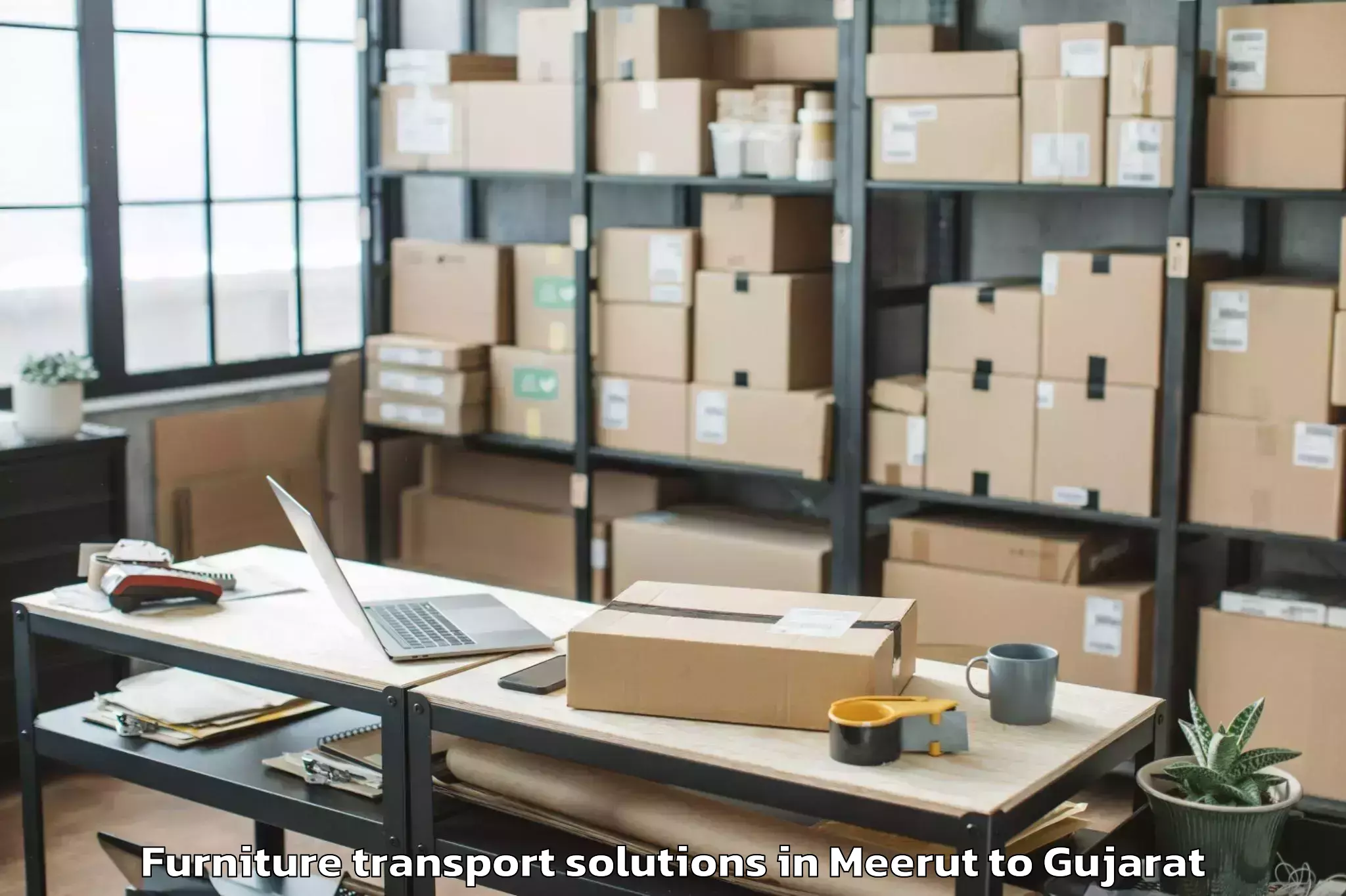 Book Meerut to Virpur Furniture Transport Solutions Online